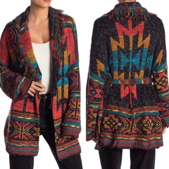 Rare Free People Western Aztec Cardigan 